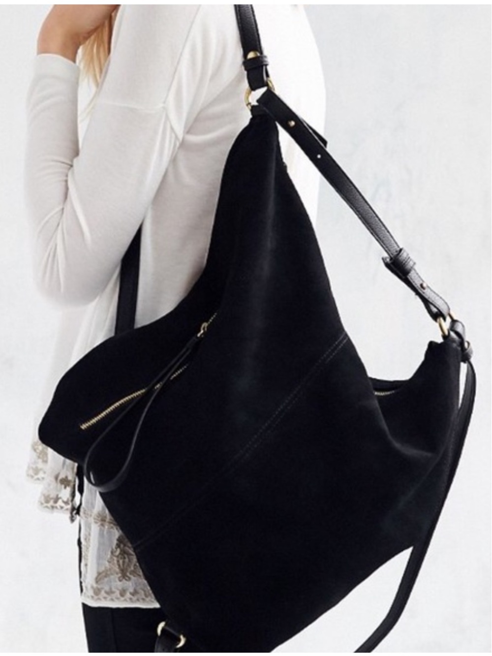 Suede convertible backpack vintage